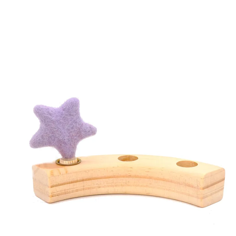 Filz Sterne Geburtstagsringe, Stern gefilzt, Stern Holzring Stecker
