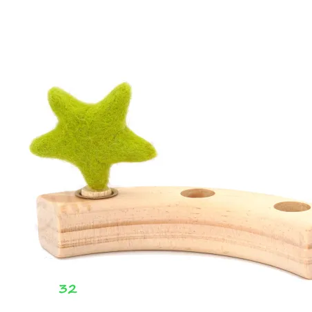 Filz Sterne Geburtstagsringe, Stern gefilzt, Stern Holzring Stecker