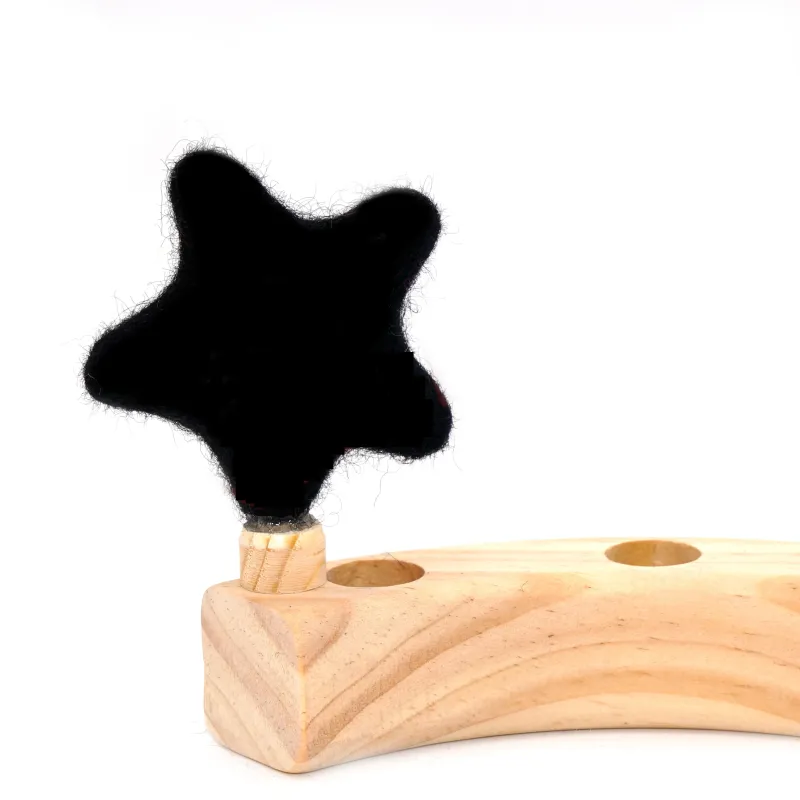 Filz Sterne Geburtstagsringe, Stern gefilzt, Stern Holzring Stecker
