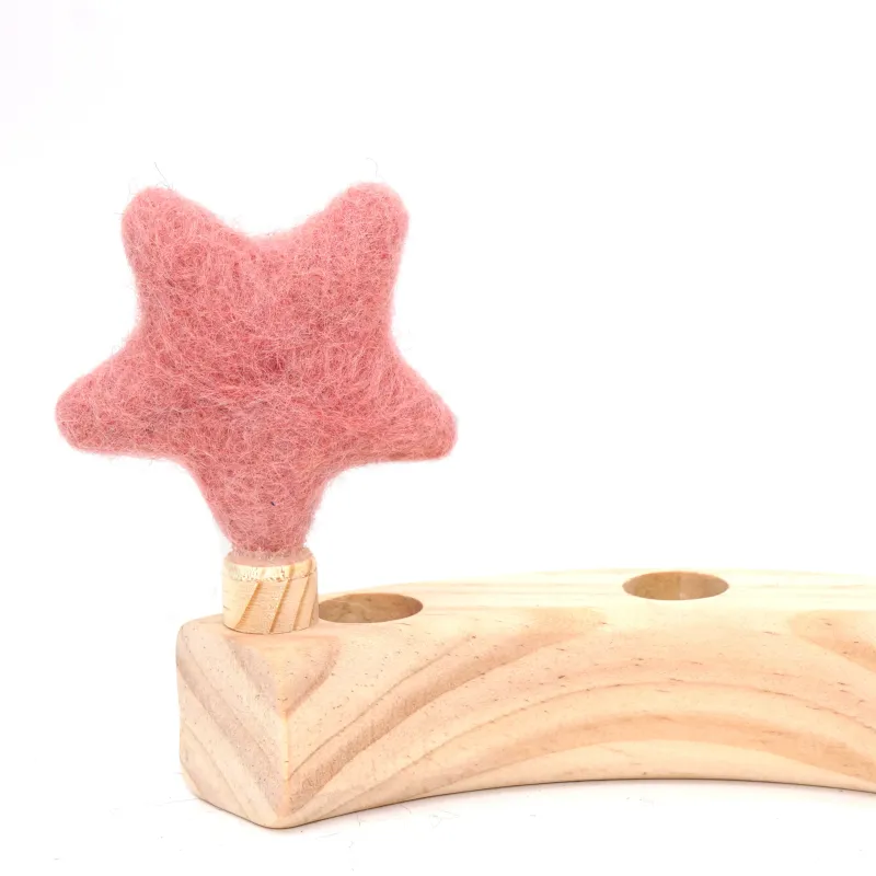Filz Sterne Geburtstagsringe, Stern gefilzt, Stern Holzring Stecker