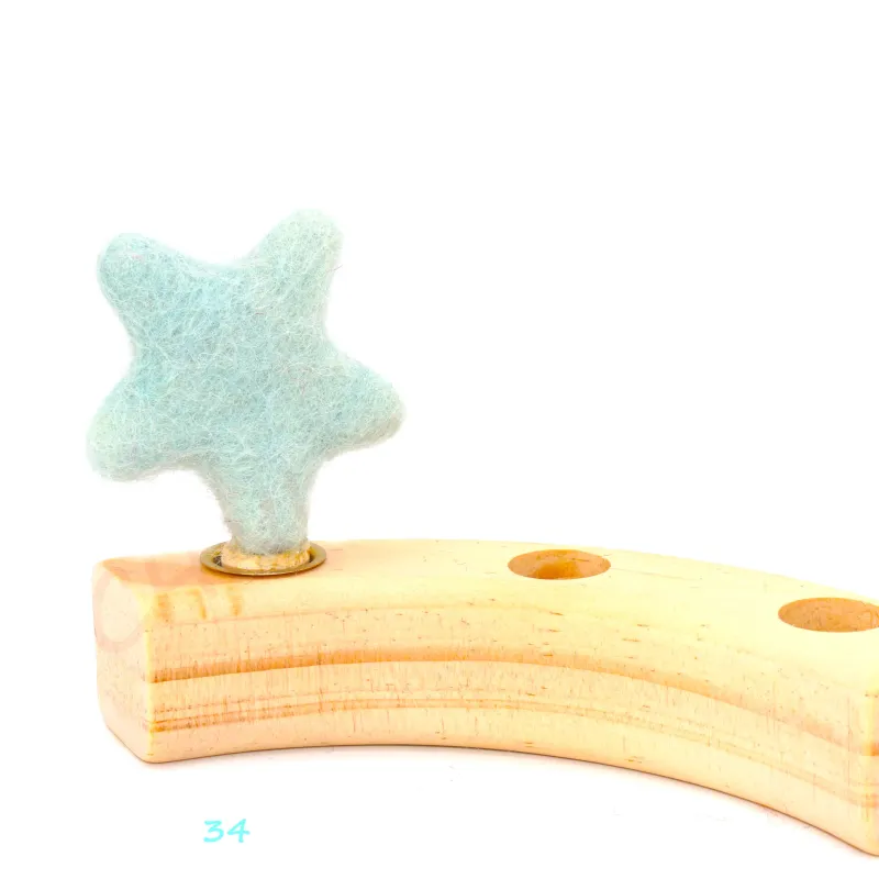 Filz Sterne Geburtstagsringe, Stern gefilzt, Stern Holzring Stecker