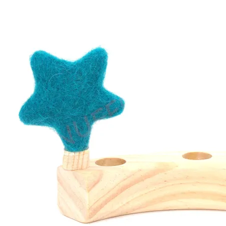 Filz Sterne Geburtstagsringe, Stern gefilzt, Stern Holzring Stecker