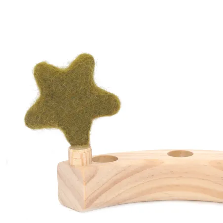 Filz Sterne Geburtstagsringe, Stern gefilzt, Stern Holzring Stecker