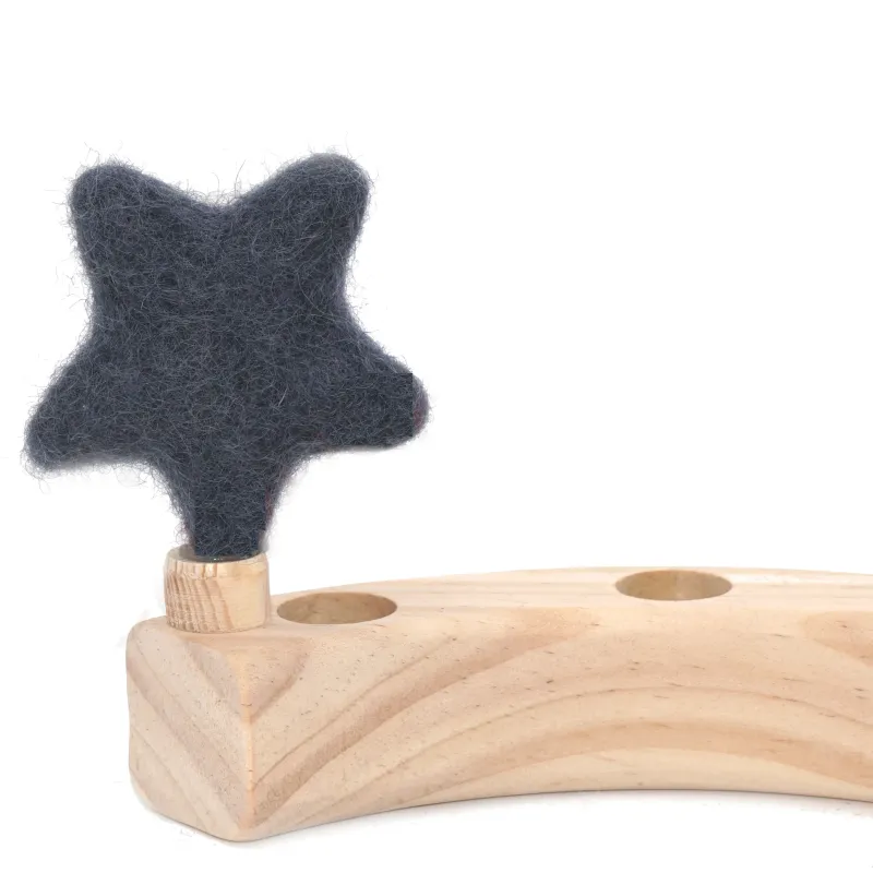Filz Sterne Geburtstagsringe, Stern gefilzt, Stern Holzring Stecker