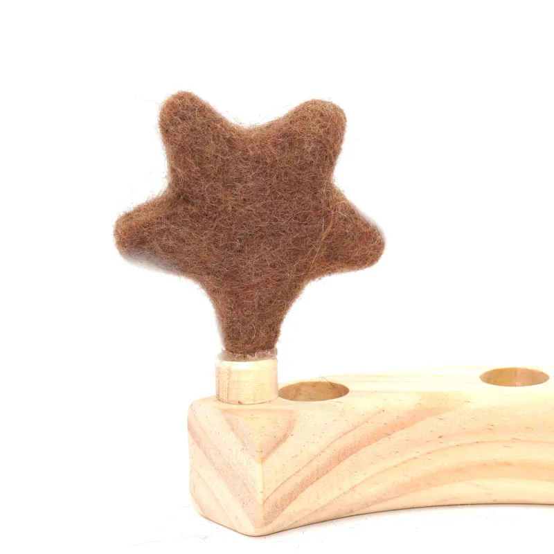 Filz Sterne Geburtstagsringe, Stern gefilzt, Stern Holzring Stecker