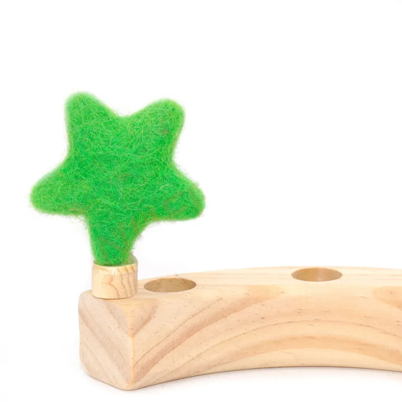 Filz Sterne Geburtstagsringe, Stern gefilzt, Stern Holzring Stecker