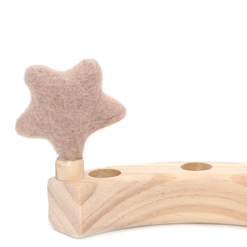 Filz Sterne Geburtstagsringe, Stern gefilzt, Stern Holzring Stecker