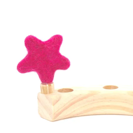 Filz Sterne Geburtstagsringe, Stern gefilzt, Stern Holzring Stecker
