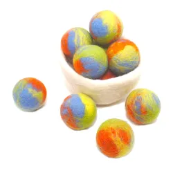 handmade marbled felt balls, felt mottled, mottled felt balls