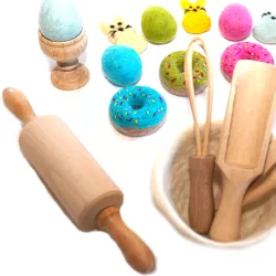 Idée de jeu en bois Kit de pâtisserie pour enfants en feutre et en boi