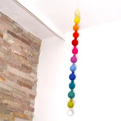 Palline di feltro acchiappasole Reiki arcobaleno mobile