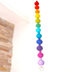 Palline di feltro acchiappasole Reiki arcobaleno mobile