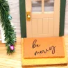 Miniature door set, tomte moves in our house, dollhouse gnome set