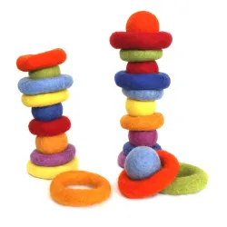 felt rings, stacking rings, gripping rings, Building toy