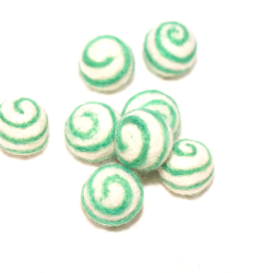 Filzkugeln 5er Sets mit Spiralmuster