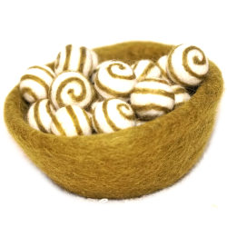 Filzkugeln 5er Sets mit Spiralmuster