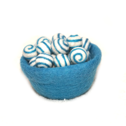 Felt balls with spiral pattern