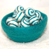 Filzkugeln 5er Sets mit Spiralmuster