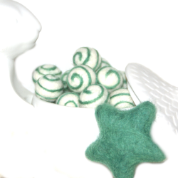 Filzkugeln 5er Sets mit Spiralmuster
