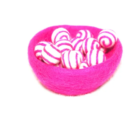 Filzkugeln mit Spiral Muster, Filzkugel Baby Mobile, Montessori Filz