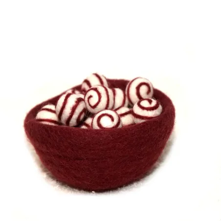 Filzkugeln mit Spiral Muster, Filzkugel Baby Mobile, Montessori Filz