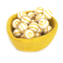 Filzkugeln 5er Sets mit Spiralmuster