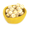 Felt balls with spiral pattern