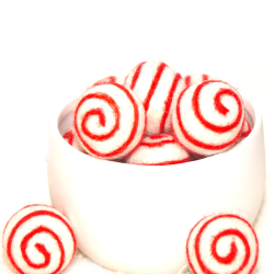 Felt balls with spiral pattern