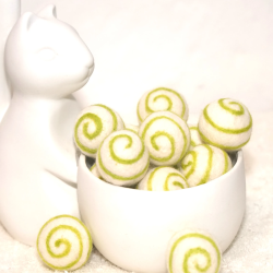 Filzkugeln 5er Sets mit Spiralmuster