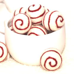 Filzkugeln 5er Sets mit Spiralmuster