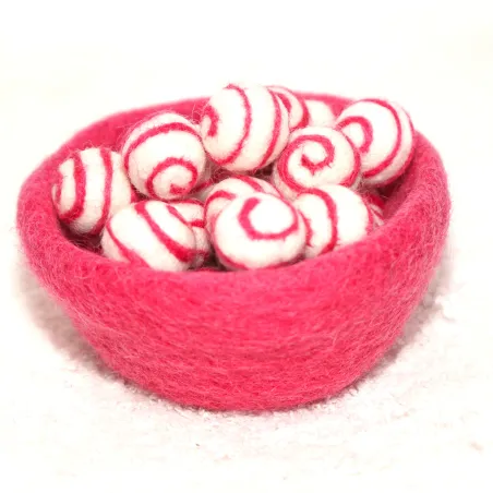 Filzkugeln mit Spiral Muster, Filzkugel Baby Mobile, Montessori Filz