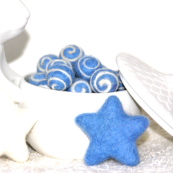 Filzkugeln 5er Sets mit Spiralmuster