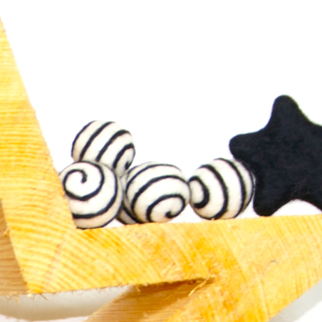 Filzkugeln 5er Sets mit Spiralmuster