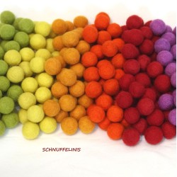 Filzkugeln Regenbogen 80stk. XL Mix