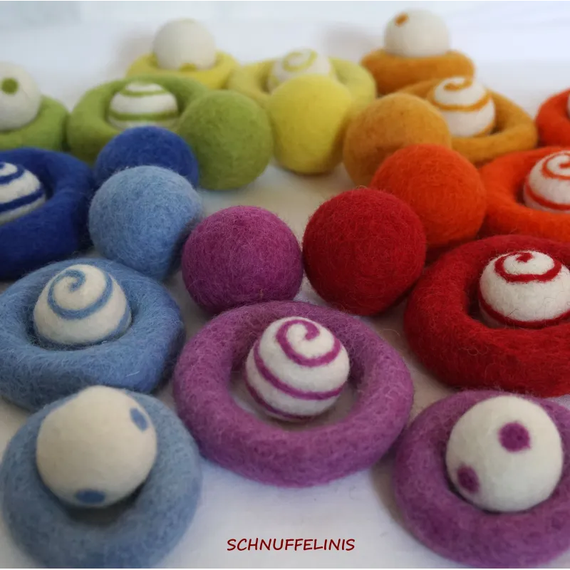 Montessori Regenbogen Baby Mobile DIY, Filzkugeln Regenbogen Pompoms