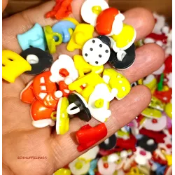 Bottoni Coccinella, bottoni colorati per bambini, Bottoni bambina