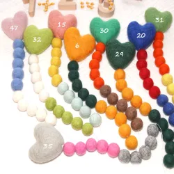 Felt balls counting chain heart, kindergarten gifts, stockings kids