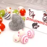 felt hearts, baby mobile ornaments, wool felted hearts