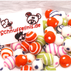 Filzkugeln 2,5cm gemusterter Farben Mix