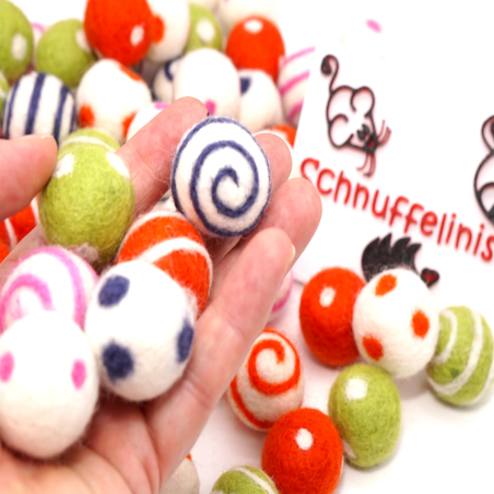 Filzkugeln 2,5cm gemusterter Farben Mix