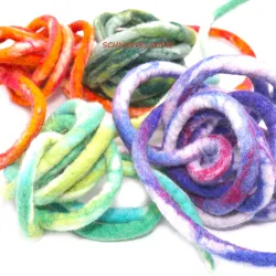 felt dreadlocks, Montessori Rainbow felt cord, felt craft cords