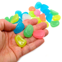 Leuchtsteine Kiesel selbstleuchtend 25 Stück Schnuffelinis