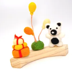 birthday teddy, felt ornaments, felt animals teddy, teddy ornaments