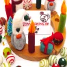 Adventskranz Filzstecker Set, vollständiger Adventskranz Naturholz mit Deko, Jahresring weihnachtlich