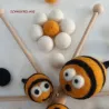 Filzkugeln Baby Mobiles Bienen, Filz Bienen Bastelset, Wickeltischdeko