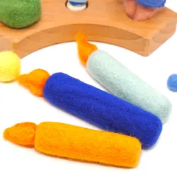 Felt candles felted, Felt candle wet felted, candle for toddler & kids