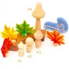 Enfant d'anniversaire champignons en bois, feuilles set temps automne, anniversaire