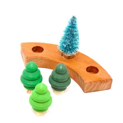 wooden Christmas tree, tree plugs, stocking stuffers