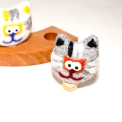 birthday ring plugs cats, funny cat faces, happy cats wooden plug