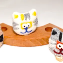 birthday ring plugs cats, funny cat faces, happy cats wooden plug